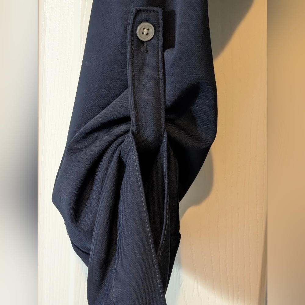 J. Crew Navy Long/Roll Tab Sleeve Button Up Shirt Dress Medium - Picture 3 of 6
